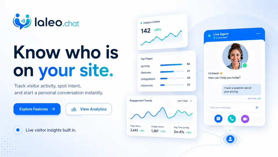 Live visitor analytics and conversation context in Laleo