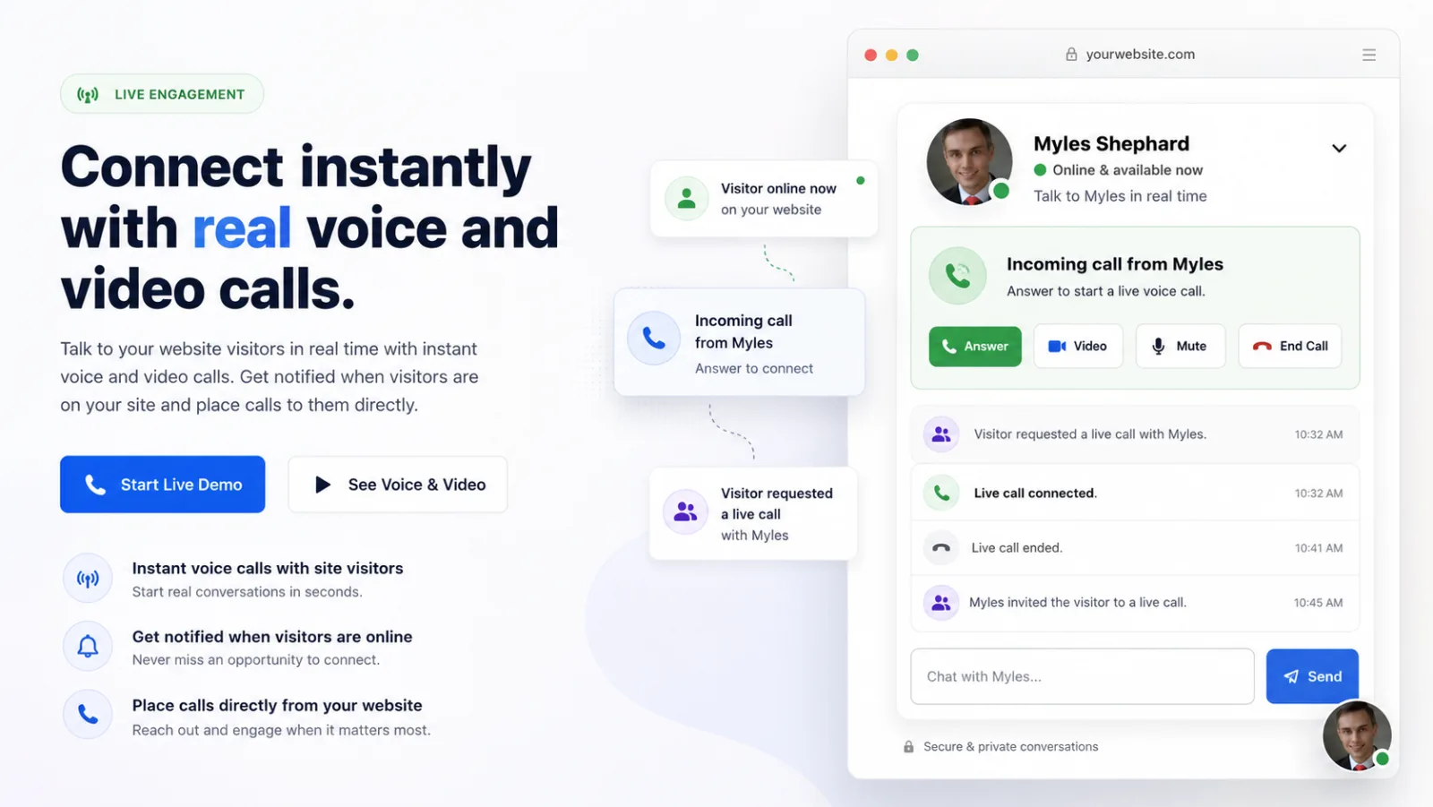 Voice calls on a website with Laleo